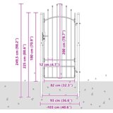 vidaXL Vrtna vrata s ključavnico Siva 200 x 100 cm 100 x 200 cm Jeklo | Shoptok.si