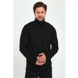 Lafaba Men's Black Turtleneck Basic Knitwear Sweater Cene