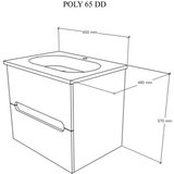 Ormarić s umivaonikom Poly 65 zidni | shoptok.hr