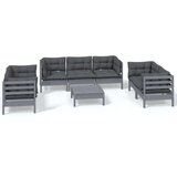  Vrtna sedežna garnitura 8-delna z blazinami trdna borovina, (20674924) | Shoptok.si