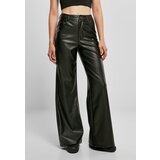 UC Ladies Women's wide trousers made of black artificial leather Cene