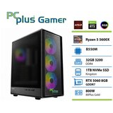 PCPLUS Namizni računalnik PCPLUS Gamer, Ryzen 5 5600X, 32 GB RAM, 1 TB SSD, RTX 5060 OC 8GB, gaming, (5000492203) | Shoptok.si