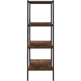 vidaXL 4-nadstropni regal s policami črn in temen les 80x40x130 cm | Shoptok.si