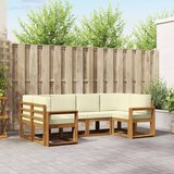  Set vanjskih sofa 6 kom. Prirodna i krem Smeđa 245 x 132,5 x 73 cm | shoptok.hr