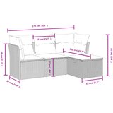  4-dijelni set vrtnih sofa od poliratana s jastucima crni | shoptok.hr