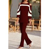 Fenzy Eleganten Komplet Majice In Hlač, Bordo Cene