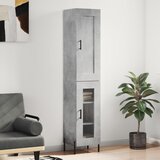 vidaXL Visoka omara betonsko siva 34,5x34x180 cm inženirski les | Shoptok.si