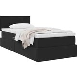  Postelja s shranjevanjem z vzmetnico Črna 90 x 190 cm Žamet, (5000100680) | Shoptok.si