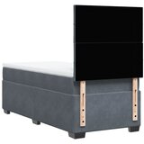  Box spring krevet s madracem tamnosivi 100x200 cm baršunasti | shoptok.hr