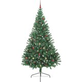 vidaXL Umjetna preddekorirana božićna jelka Zelena 240 cm PVC | Shoptok.si