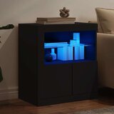 vidaXL Komoda z LED lučkami črna 60,5x37x67 cm | Shoptok.si