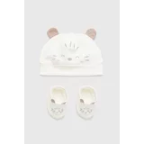 OVS Kapa i papuče za bebe boja: bijela, pamučni
