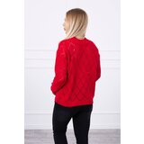 Kesi Sweater high neck with diamond pattern red | shoptok.hr