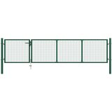vidaXL vrtna vrata jeklena 350x75 cm zelena | Shoptok.si