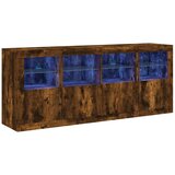  Komoda s LED svjetlima boja dimljenog hrasta 163x37x67 cm Slike