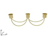  SVJEĆNJAK 28 X 8 CM ZA 3 SVIJEĆE ZLATNI METALNI | Eponuda.ba