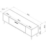 Hanah home TV komoda Dekolp1, 150x48x29.6 cm, antracit-srebrna boja | Eponuda.ba