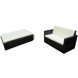  2-dijelna vrtna garnitura od poliratana s jastucima crna | shoptok.hr