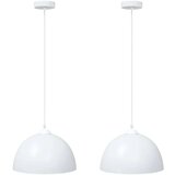  Viseće svjetiljke 2 kom podesive visine E27 bijela Ø 30cm metal | shoptok.hr