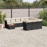  11-dijelni set vrtnih sofa od poliratana s jastucima crni | shoptok.hr