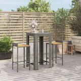 The Living Store Vrtna barska garnitura 3-delna poli ratan in trden les akacije - Vrtna Barska Garnitura, (21472855) | Shoptok.si