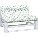  Jastuci za palete 2 kom s uzorkom lišća od tkanine Zelena 120 x 80 x 12 cm | Shoptok.si