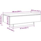 vidaXL Stolić za kavu boja hrasta 100 x 49,5 x 31 cm konstruirano drvo | shoptok.hr