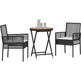 Bistro set za vrt 3 pcs Crna poliratan | Eponuda.com