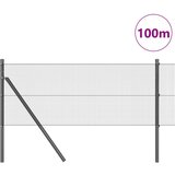 vidaXL varjena ograja s 13 stebri siva 0.6x100 m jeklo | Shoptok.si