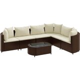  7-dijelni set vrtnih sofa od poliratana s jastucima smeđi | shoptok.hr