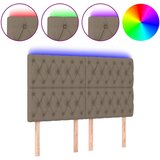 Maison Chic led posteljno vzglavje - vzglavna omarica - nočna omarica taupe 144x7x118/128 cm blago, (21706268) Cene