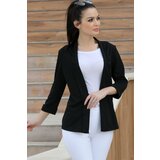 armonika Women's Black Double-Sleeve Collar Jacket Cene