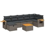  8-dijelni set vrtnih sofa od poliratana s jastucima sivi | shoptok.hr