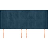  Uzglavlje s ušima tamnoplavo 203x16x118/128 cm baršunasto | Eponuda.ba