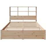 vidaXL Krevet s regalom za knjige bez madraca 150 x 200 cm od borovine | shoptok.hr