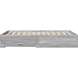 vidaXL Okvir za krevet s ladicama boja sivog hrasta 120x190 cm drveni | shoptok.hr