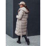 DStreet Women's winter quilted coat with hood GRACE beige | Shoptok.si