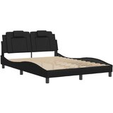 vidaXL Posteljni okvir z vzglavjem črn 140x190 cm umetno usnje, (21095331) | Shoptok.si