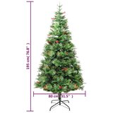  Osvijetljeno božićno drvce sa šiškama zeleno 195 cm PVC i PE | shoptok.hr