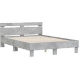  The Living Store Posteljni okvir z vzglavjem betonsko siv 120x200 cm inž. les - Posteljni Okvir, (21502877) | Shoptok.si