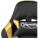 vidaXL Okretna igraća stolica s osloncem za noge zlatna PVC | shoptok.hr