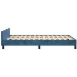  Posteljni okvir z vzglavjem temno moder 120x200 cm žamet, (20903139) | Shoptok.si