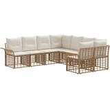  Set vanjskih sofa 8 pcs Prirodna i krema bijela Poliester | shoptok.hr