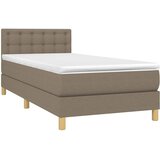  box spring s madracem LED smeđesivi 90x200 cm tkanina | shoptok.hr