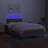  Box spring s madracem LED smeđesivi 120 x 200 cm tkanina | shoptok.hr