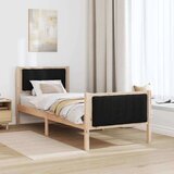  Okvir kreveta Smeđa i crna 75 x 190 cm Masivna borovina | shoptok.hr