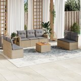 vidaXL 8-dijelni set vrtnih sofa s jastucima bež od poliratana | shoptok.hr