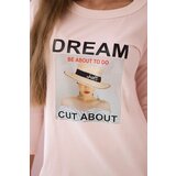 Kesi Dress with Dream print powder pink | Shoptok.si