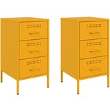 Maison Chic Dvo delni komplet Nočne omarice - Nočne mize gorčično rumena 36x39x68 cm jeklo, (21688487) Cene