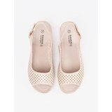 GOODIN Beige openwork wedge sandals | Shoptok.si